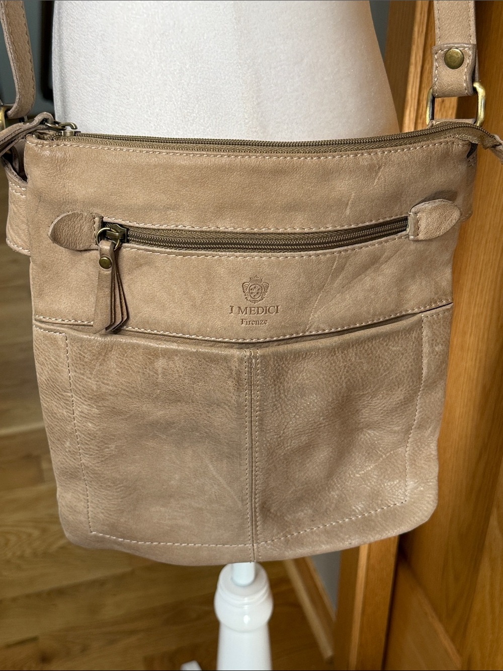 Neutral Taupe Crossbody Bag for Women - Lightweight Everyday Carry